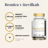 BiomeCell Prebiotična vlakna in žive bakterijske kulture v eni kapsuli