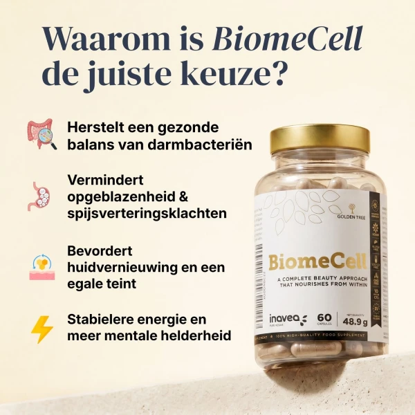 BiomeCell Prebiotische en probiotische formule voor het darmmicrobioom