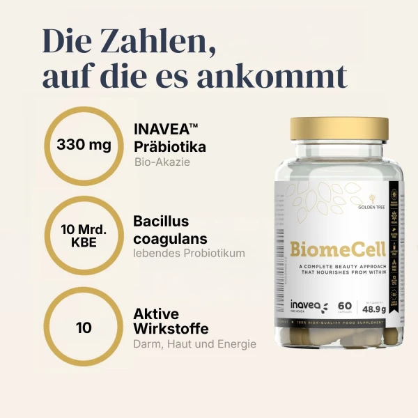 BiomeCell Darmflora-Formel mit Präbiotika und Probiotika