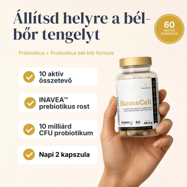 BiomeCell Prebiotikus rostok és élő baktériumkultúrák egy kapszulában