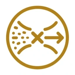 Gold clearing-blockage icon on white