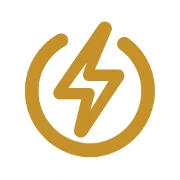 Gold activate lightning bolt icon white